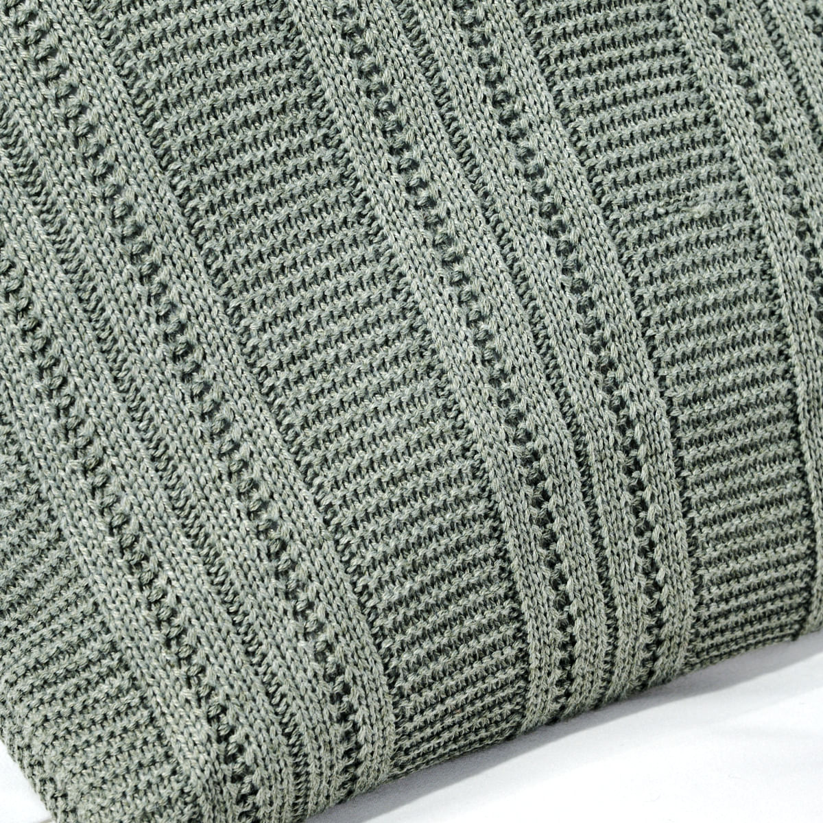 10 01 0552  Capa Almofada 30x40 Tricot Canelada Verde Mescla 002